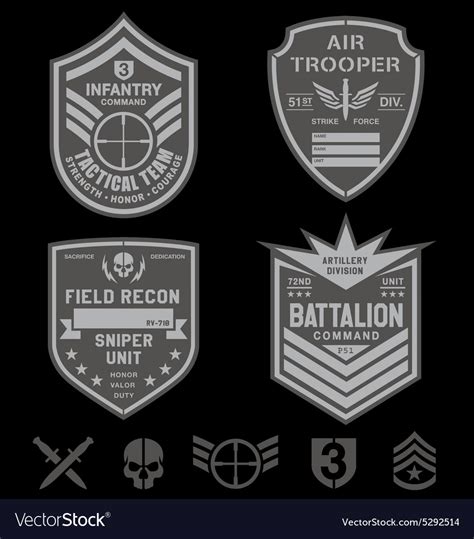 Special Forces Patch Emblem Set Royalty Free Vector Image