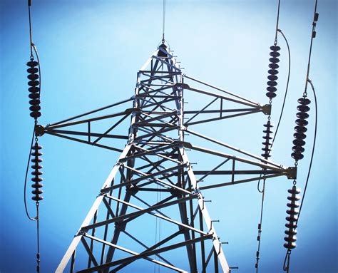 High Voltage Power Transmission Towers Power Lines Stock Photo