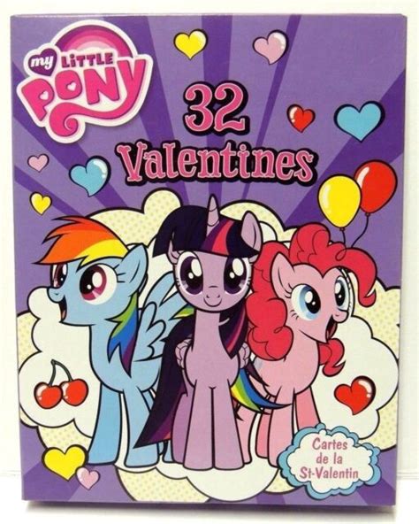 My Little Pony Valentines 32 Cards In Box Rainbow Dash Twilight