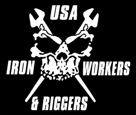 Iron Workers Iron Workers And Riggers Skull Decal Ironworkers