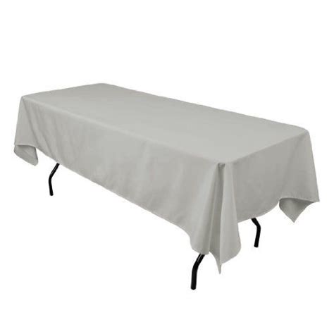 linentablecloth 60 x 102 inch rectangular polyester tablecloth silver table cloth table