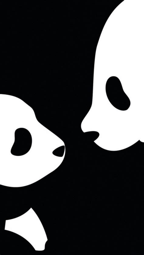 Res 1440x2560 Preview Wallpaper Panda Drawing Black
