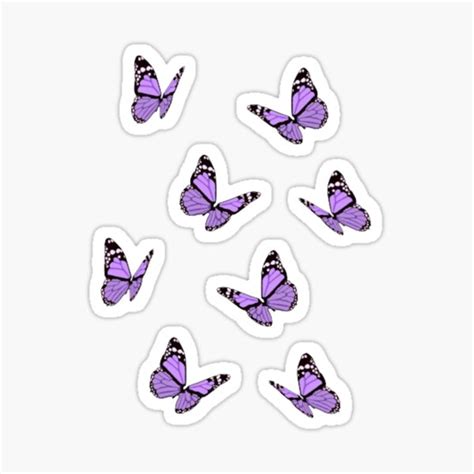 Purple Butterfly Stickers Sticker By Lilyforbes Redbubble