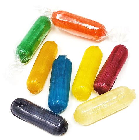 Assorted Fruit Flavored Candies Rods Hard Candy Wrapped 5 Pound