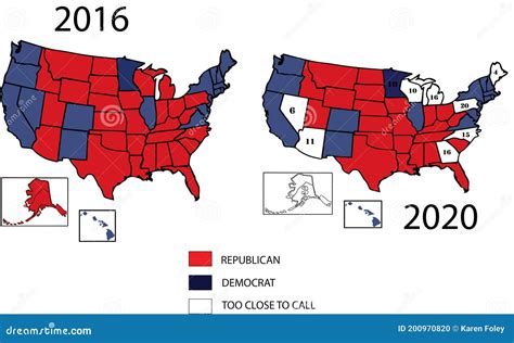 2020 Electoral Map Of United States Stock Illustration Illustration