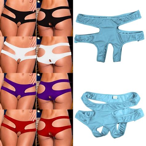 Sexy Women Open Crotch Thong G String V String Panties Knicker Cut Out