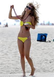 Annalynne Mccord Shows Off Her Washboard Abs In A Tiny Yellow Bikini