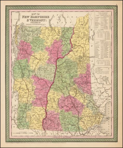 Map Of New Hampshire And Vermont Published By Thomas