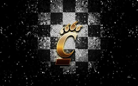 Download Wallpapers Cincinnati Bearcats Glitter Logo Ncaa Black