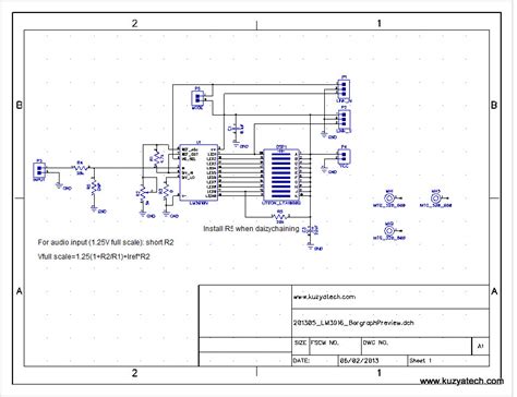 This is a simple vu meter people normally use vu meters to get a good appearance for their amplifiers and for their audio setups.here i have used common ic lm3915 and lm3916.you can fix 19 leds for this schema diagram. LM3916 LED bargraph/ VU meter | KuzyaTech