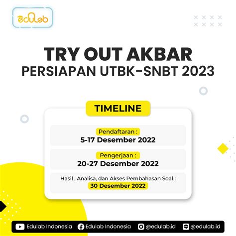 Try Out Akbar Persiapan Snbt Ke Edulab Indonesia