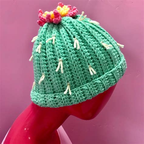 Pastel Cactus Hat By Knot Knitted Kei Collective