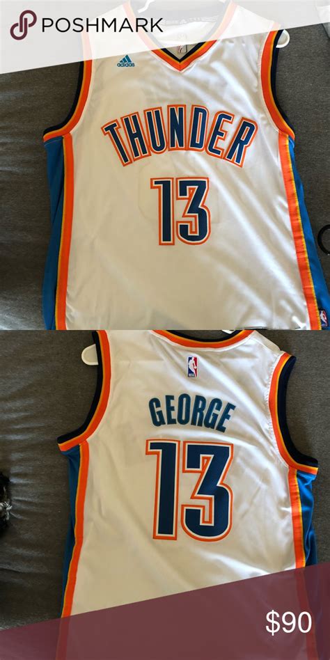 Paul george & reggie miller game used jersey cards george hill granger th pacers. Paul George OKC Authentic Jersey | Paul george okc ...