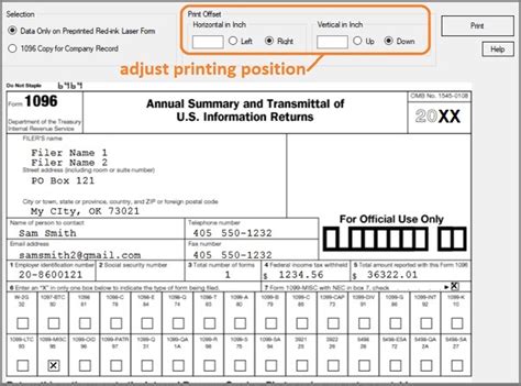 Free Irs Form 1096 Template Rewabags