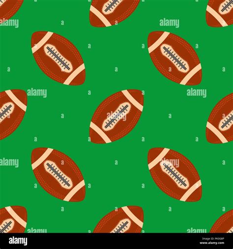 American Football Ballseamless Pattern Rugby Sport Icon Sports