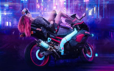 Cyberpunk Motorcycle Desktop Wallpapers Wallpaper Cave