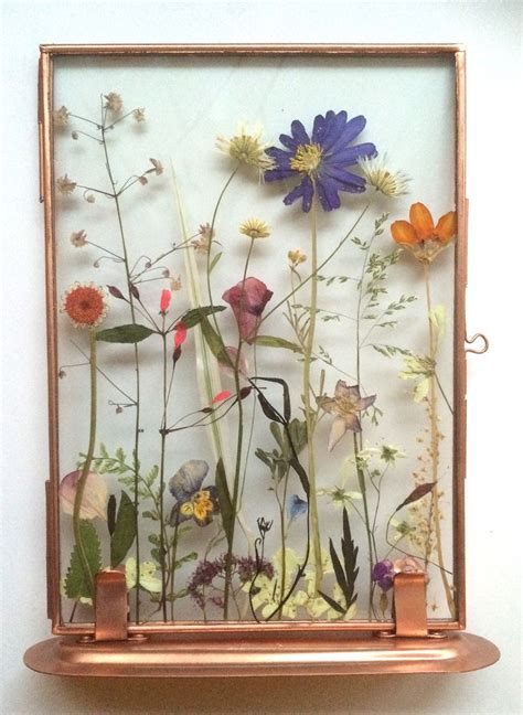 Flower Frame Copper Pressed Flower Art Flower Wall Art Pressed