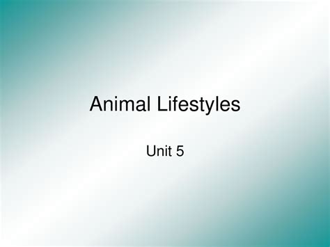 Animal Lifestyles Unit Ppt Download
