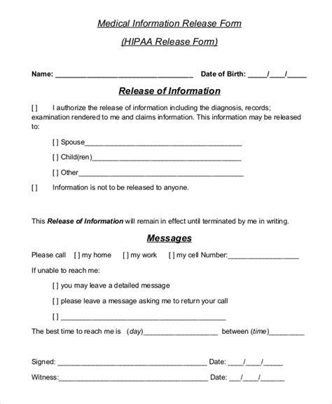 Patient Free Printable Hipaa Forms Web The Hipaa Rules Are Flexible And