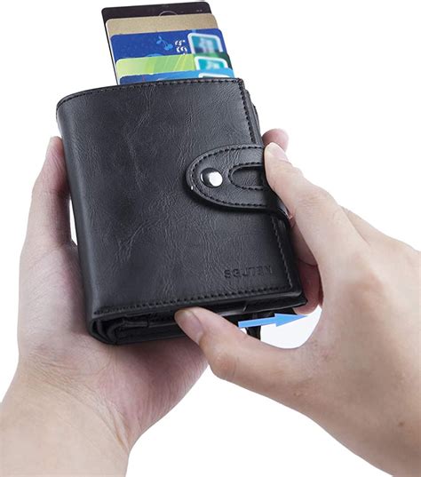 rfid bifold wallets for men sguten business slim credit card holder pop up mens wallet black