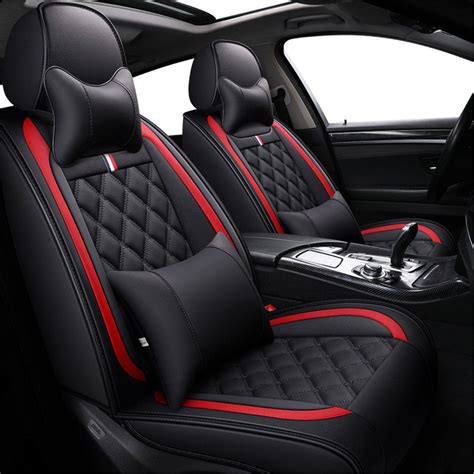 Breathable Pu Leather Anti Slip Backing Car Seat Cover Cushion 5 Seats