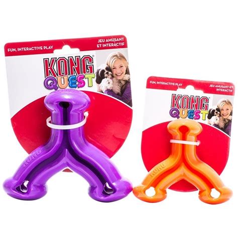 Classic kong best basic toy a great basic challenge toy that requires dogs to work a bit harder for dinner as they lick inside the kong and dislodge what's inside.; $10.49 - Kong Quest Wishbone Small Or Large Interactive ...