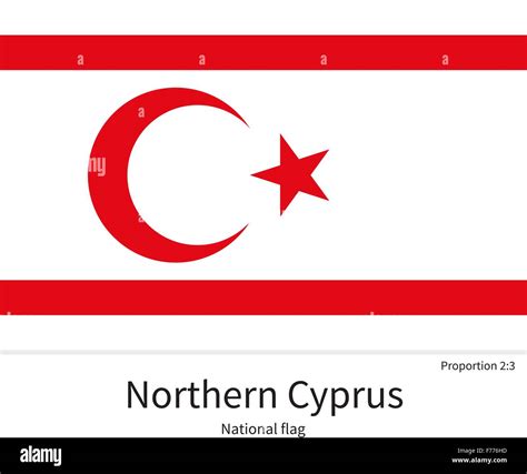 National Flag Of Northern Cyprus With Correct Proportions Element Colors Stock Vector Image