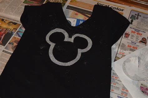If your shirt needs ironing, do it. DIY Mickey Mouse Glitter Tee! - Loving Here