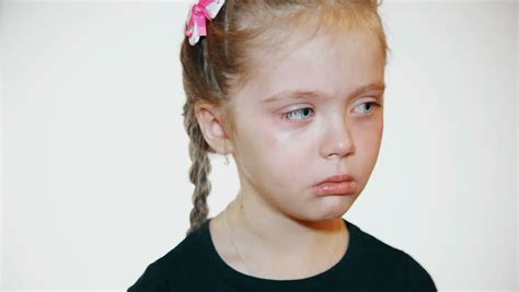 Child Crying Against A White Background Stock Footage Video 3787502