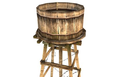 Medieval Wooden Water Tower 3d Model 8 Obj Fbx C4d 3ds Unknown
