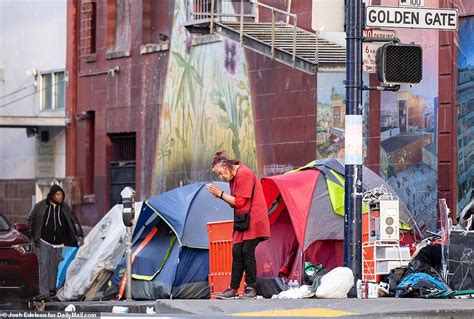 Coronavirus Us Homeless Crowd San Franciscos Tent City Daily Mail