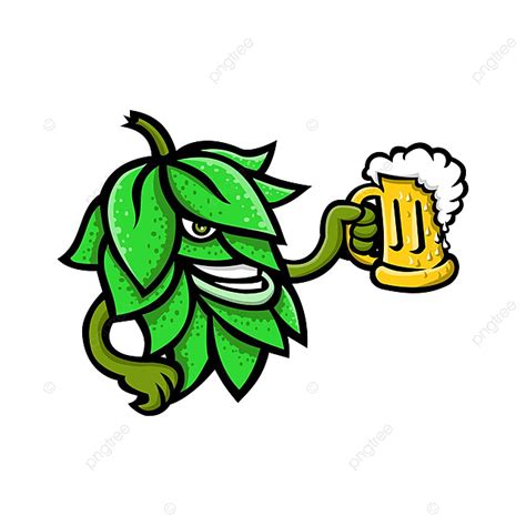 Beer Hop Clipart Vector Hops Drinking Beer Mascot Identity Flower