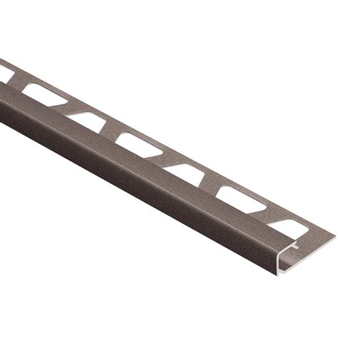 Schluter trim profiles, joint profiles, and edge profiles provide clean elegant borders on tile edges. Schluter Quadec Bronze Textured Color-Coated Aluminum 7/16 ...