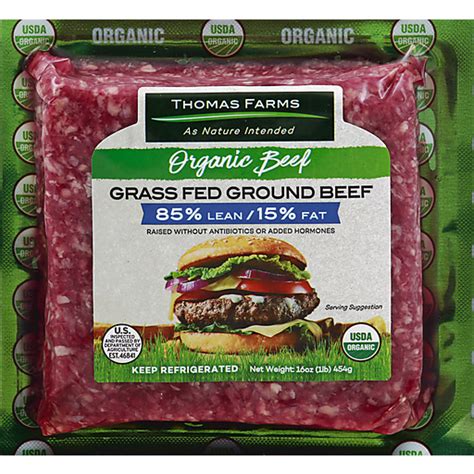 Thomas Farms Beef Ground Organic Grass Fed 8515 Ground Beef And Burgers Market Basket