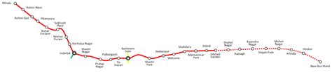 Delhi Metro Red Line HD Map Route Station 2022