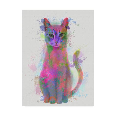Trademark Fine Art Cat Rainbow Splash 4 Canvas Art By