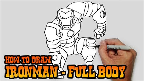 How To Draw Ironman Full Body Video Lesson Youtube