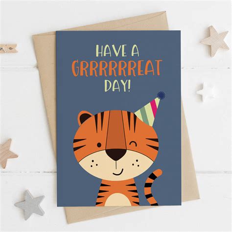 Funny Tiger Birthday Card By Wink Design
