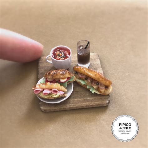 201806 Miniature Sandwich Food Dollhouse ♡ ♡ By Pipico Miniature