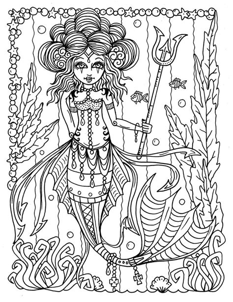 Instant Download Gothic Mermaids Coloring Book For All Ages Etsy