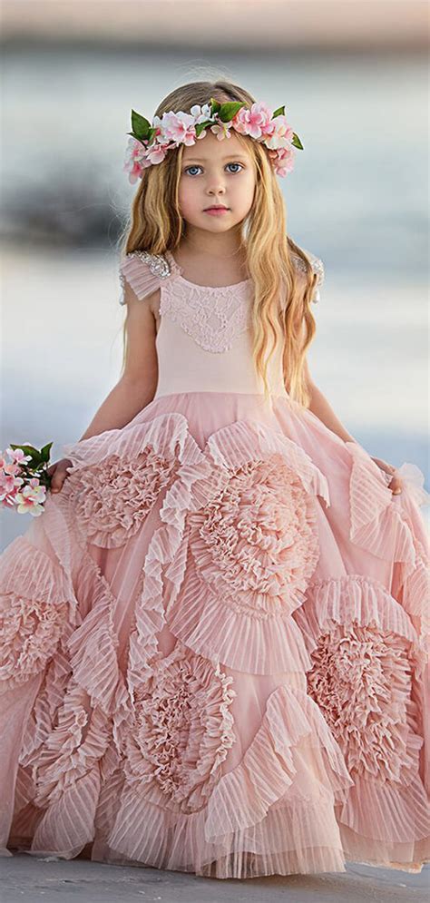 Lovely Soft Pink Flower Girl Dresses For Beach Wedding Unique Little