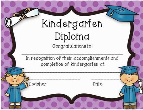 Free Printable Kindergarten Graduation Certificate Printable