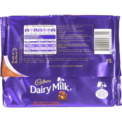Cadbury dairy milk fruit and nut chocolate bar, 36g (pack of 12) free shipping. Cadbury Dairy Milk Chocolate Fruit & Nut 350g block ...