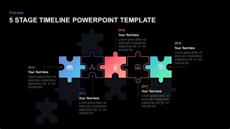 Animated 5 Stage Timeline Template For Powerpoint