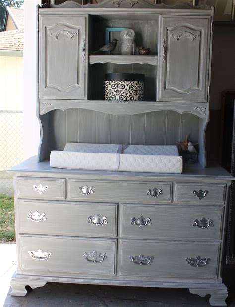 Vintage Ethan Allen Dresser Repurposed Into Weathered French Cottage