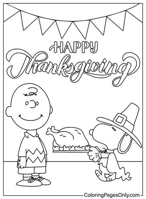 Thanksgiving Charlie Brown Coloring Page - Free Printable Coloring Pages