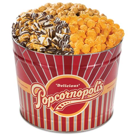 Popcornopolis Gourmet Popcorn 126 Gallon Tin With Caramel Corn