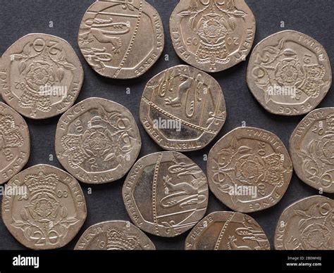 20 Pence Coin Money Gbp Currency Of United Kingdom Stock Photo Alamy
