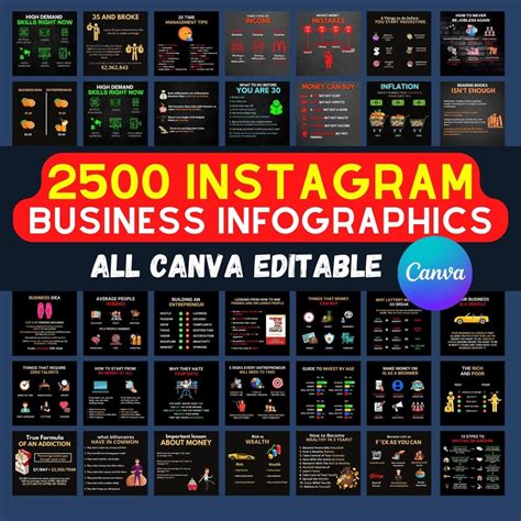 Business Infographics For Instagram Canva Editable Etsy