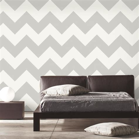 Large Chevron Grey Peel And Stick Wallpaper Peel And Stick Decals The
